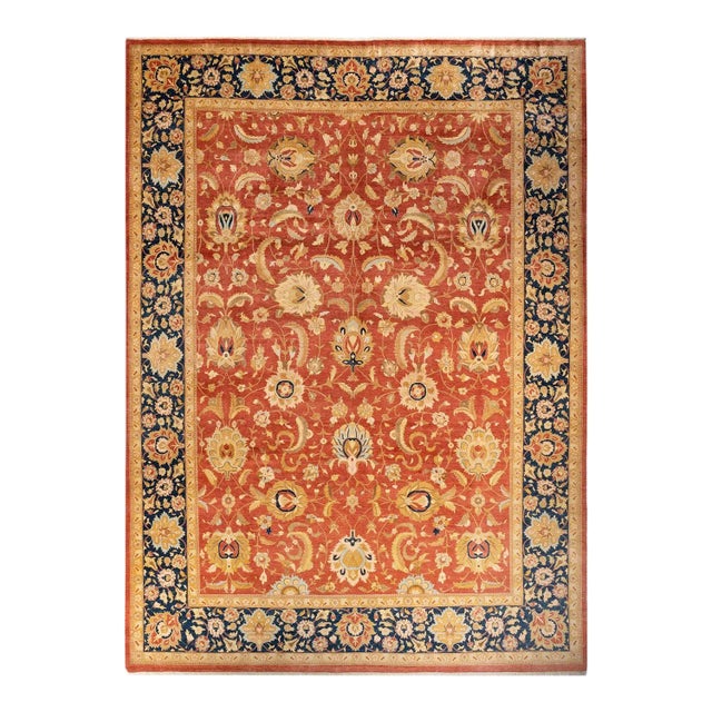 Orange Mogul, One-of-a-Kind Hand-Knotted Area Rug in Orange, 9' 10" x 13' 9" For Sale - Image 8 of 8