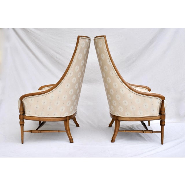 Modern Tall Curved Back Accent Lounge Chairs by Tomlinson, Pair For Sale - Image 3 of 9