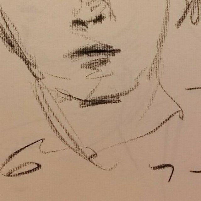 Minimalist Charcoal Sketch Portrait Drawing