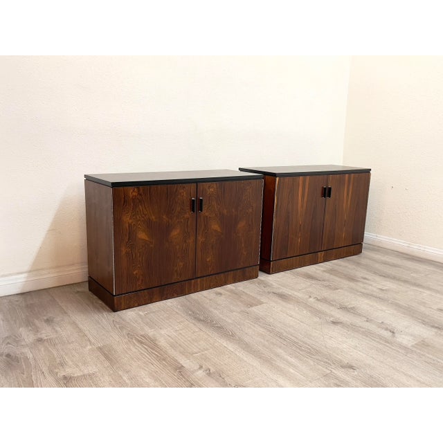 Pair of Mid Century Modern Rosewood Cabinets For Sale - Image 9 of 11