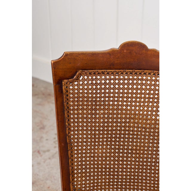 Wood Antique Petite Walnut Accent/ Nursing Chair With Hand-Tied Cane Seat + Back With Bobbin Legs For Sale - Image 7 of 10