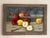 Vintage original oil painting on canvas of a still life with apples in a window. Realistic painting, very well done....