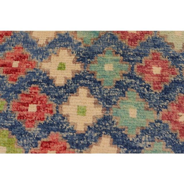 Modern Balochi Blue/Red Wool Rug - 4'2''x6'1'' For Sale In New York - Image 6 of 11