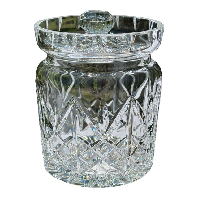 Waterford Crystal Glass Jim O’Leary Biscuit Barrel For Sale