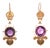 Late 19th Century Victorian 14kyg Hand Engraved Amethyst Drop Earrings, A Pair For Sale