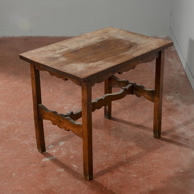 Wood Low Table with Carved Cross, Italy, Early 1900s For Sale - Image 7 of 10