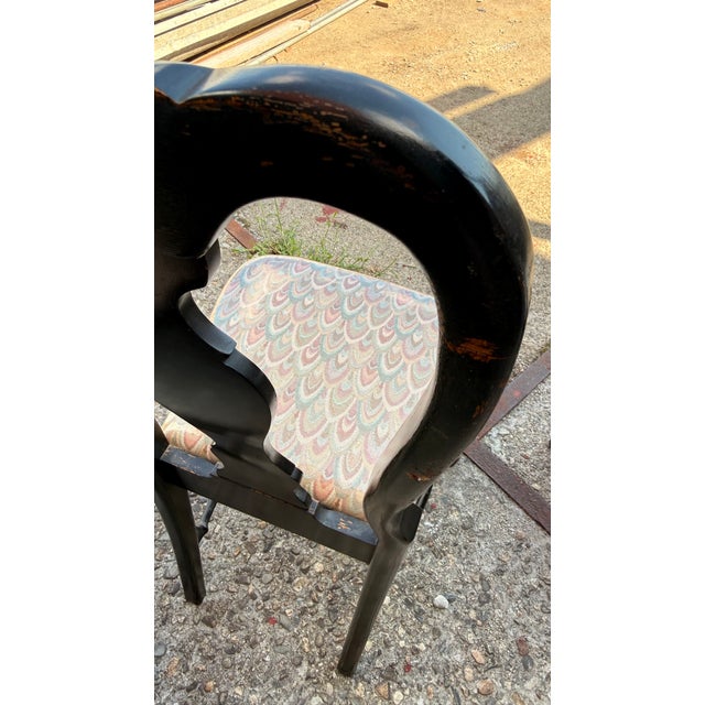 Mid-20th Century Grand Ledge Chinoiserie Black Lacquer Dining Chairs, Set of 10 For Sale - Image 12 of 17