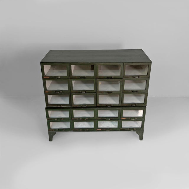 Mid-Century Modern German Dark Green Wooden and Glass Chest of Drawers, 1940s For Sale - Image 6 of 17