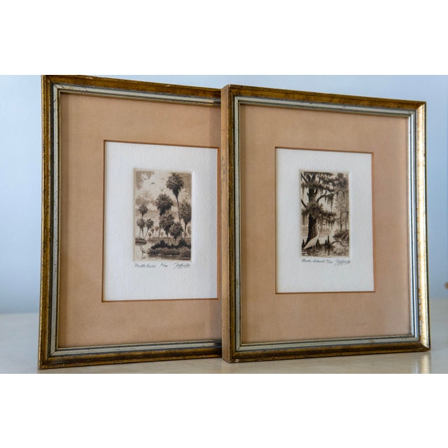 Mid 20th Century Mid 20th Century Florida Everglades Landscape Etchings, Pair (Signed and Numbered) For Sale - Image 5 of 8
