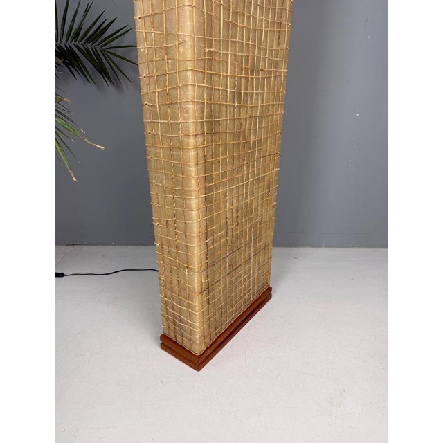 Mid-Century Fiberglass, Braided Rope and Wood Floor Lamp, France, 1970s For Sale - Image 9 of 18