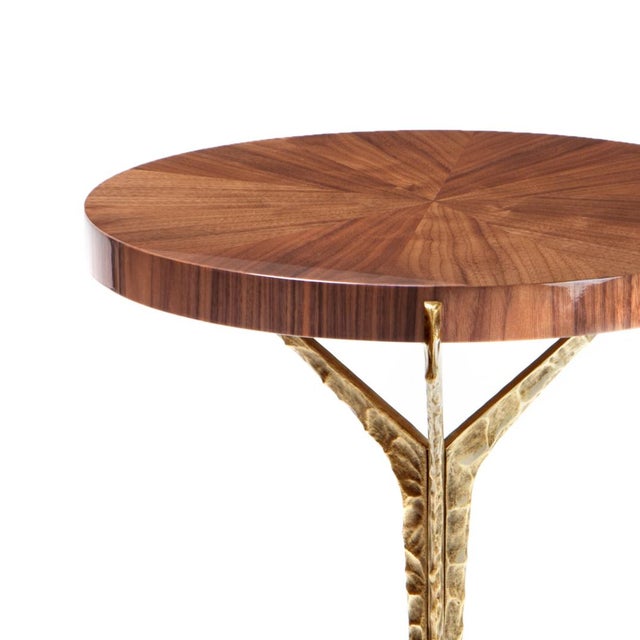 Contemporary Alentejo Side Table in Walnut Veneer from Insidherland For Sale - Image 3 of 6