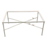 Vintage Bronze Painted White Coffee Table With Birds Attributed to Diego Giacometti For Sale