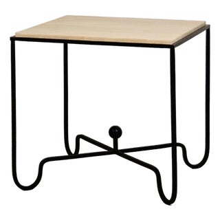 Contemporary/Organic Modern Travertine Large Side Table For Sale