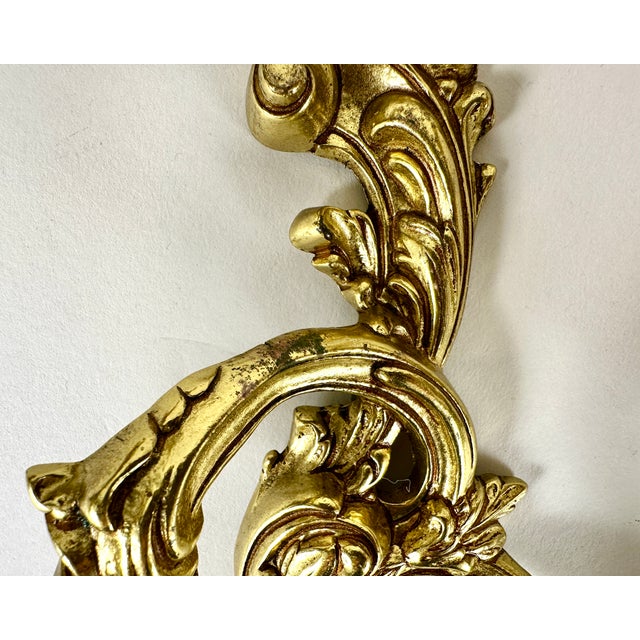 Metal Vintage French Gilt Bronze Sconces, 1960s, Set of 2 For Sale - Image 7 of 10