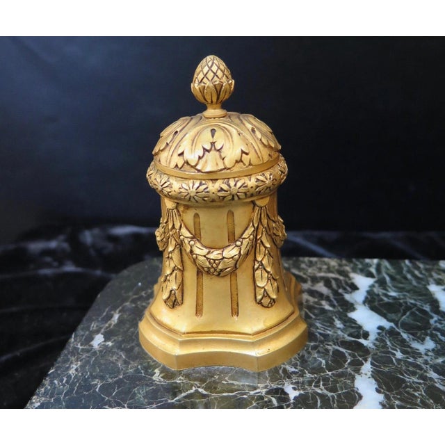 Vintage Bronze & Marble Inkwell - Set of 3 For Sale - Image 4 of 9