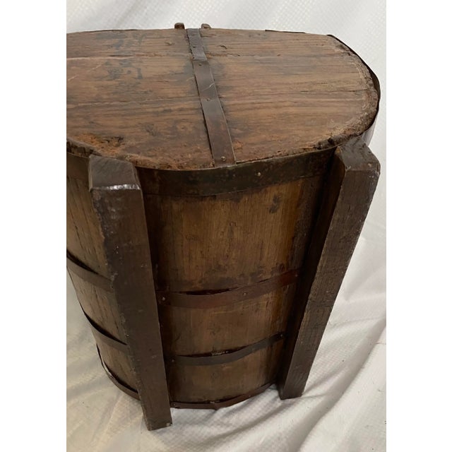 Metal Chinese Rice or Grain Measuring Basket For Sale - Image 7 of 9