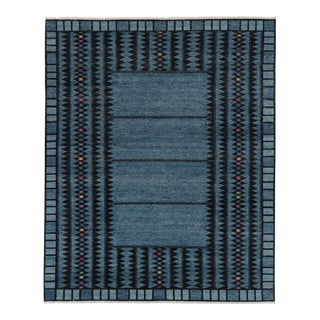 Contemporary Scandinavian Style Geometric Distressed Rug by Rug & Kilim, India For Sale