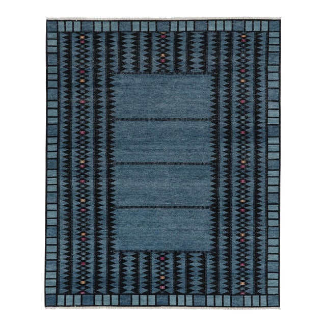 Contemporary Scandinavian Style Geometric Distressed Rug by Rug & Kilim, India For Sale