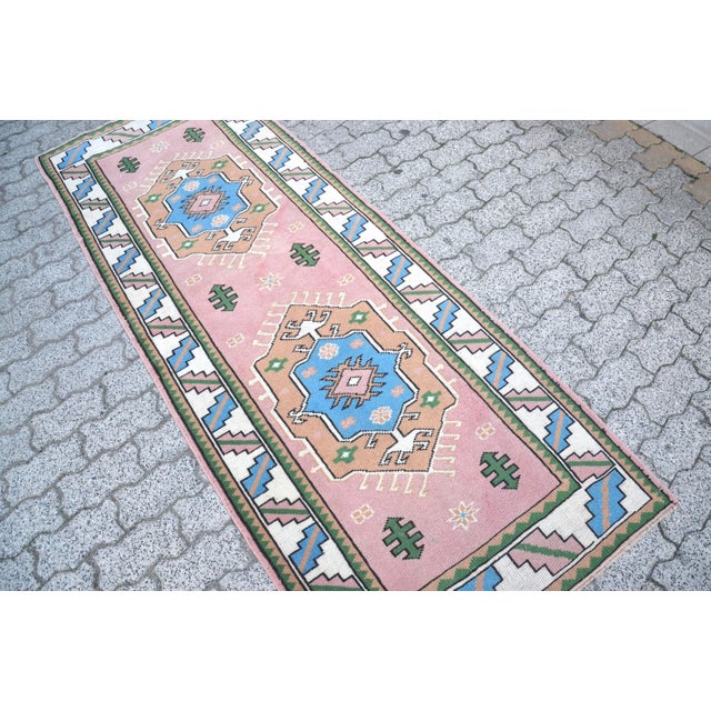 1960s Bohemian Home Decor Wool Runner For Sale - Image 5 of 11