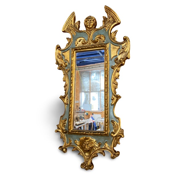 Italian Rococo Mirror in Gilded Wood with Gold Leaf For Sale - Image 10 of 15