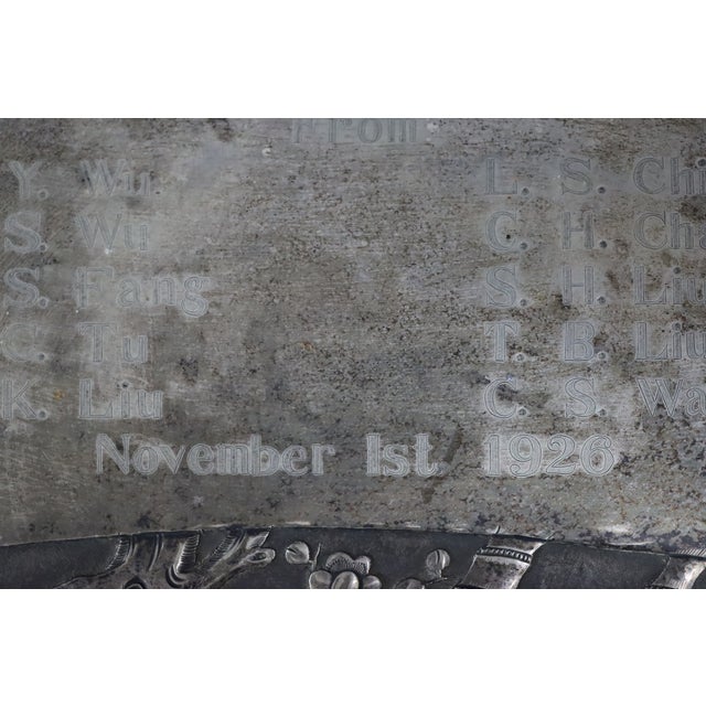 1926 Chinese Sterling Silver and Rosewood Presentation Plaque For Sale - Image 10 of 15
