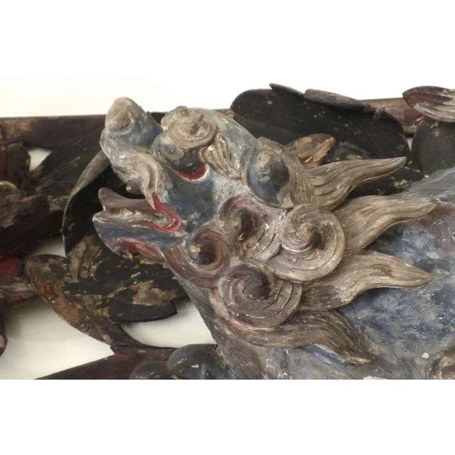 Printmaking Materials 19th Century Asian Carved Polychrome Painted Panel For Sale - Image 7 of 10