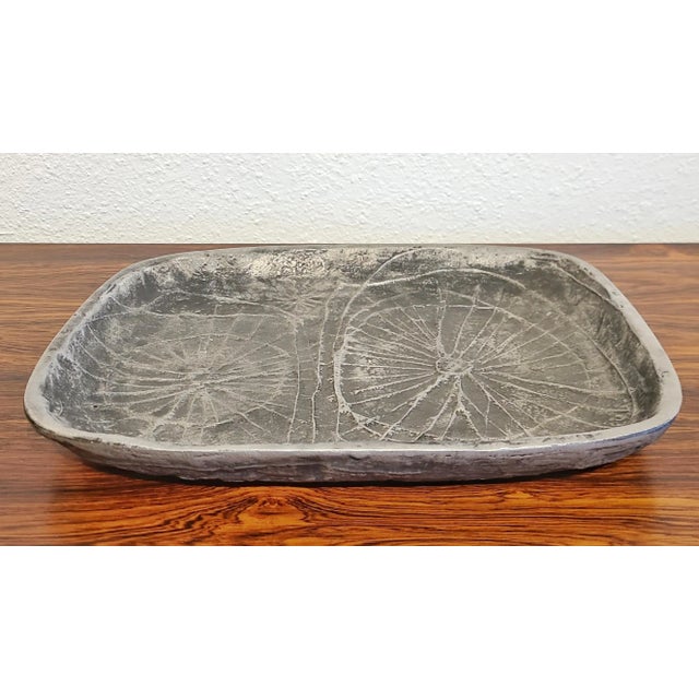 Mid-Century Modern Abstract Sand-Cast Aluminum Platter by Donald Drumm For Sale - Image 3 of 8