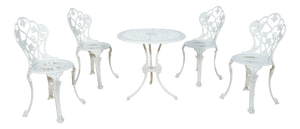 Art Nouveau Aluminum Garden Chairs, 1950s, Set of 5