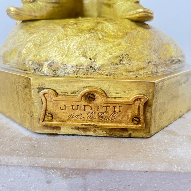 Art Nouveau Sculpture Judith in Gilt Bronze by E. Tell, Austria, 1910 For Sale - Image 15 of 18