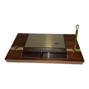 Park Sherman Solid Walnut Telephone Index and Note Pad With Pencil