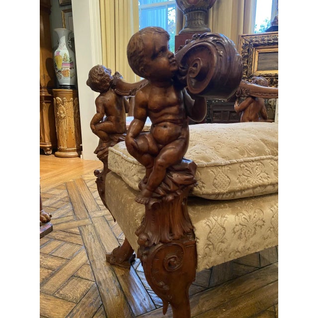 Venetian Baroque 19th Century Walnut Carved Bench For Sale In New York - Image 6 of 10