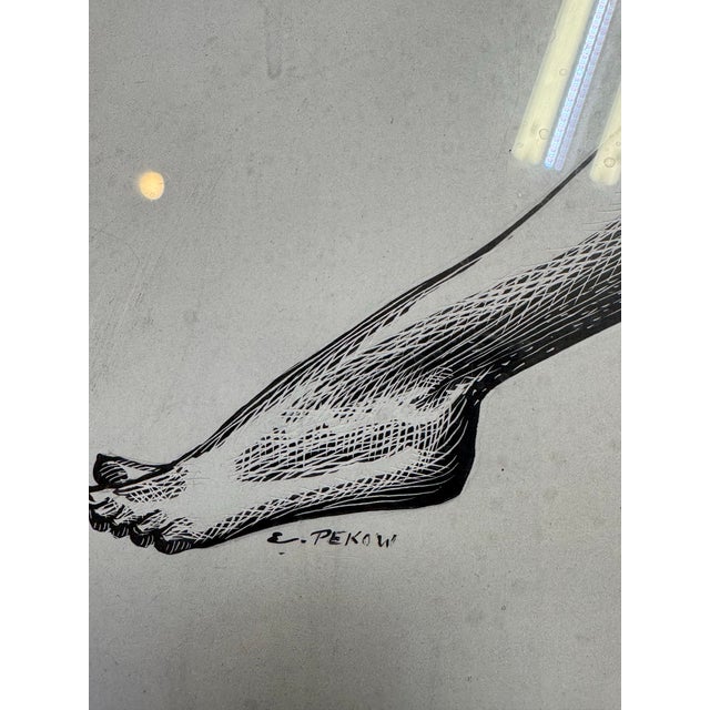 1960s 1970s Pen and Ink Drawing by Eugene Pekow For Sale - Image 5 of 7
