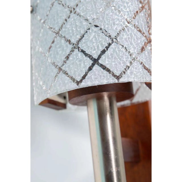 Vintage Bohemian Wall Lamp in Milk Glass and Teak Wood For Sale - Image 11 of 12
