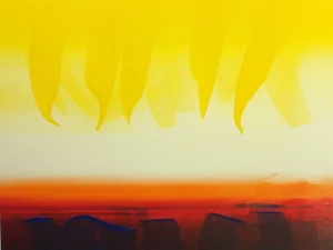 Kristen Gipson Untitled Unframed Original Monoprint - 23x35" Abstract Unframed Artwork 1980