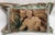 Decorative pillow made from an 18th-century tapestry fragment depicting a male figure, woven in wool and silk and...