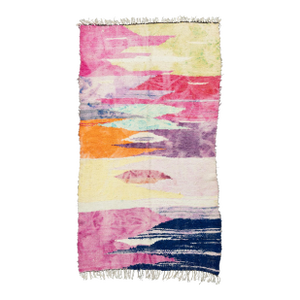 Prism Watercolor Moroccan Boucherouite Rug 6'2 X 3'5