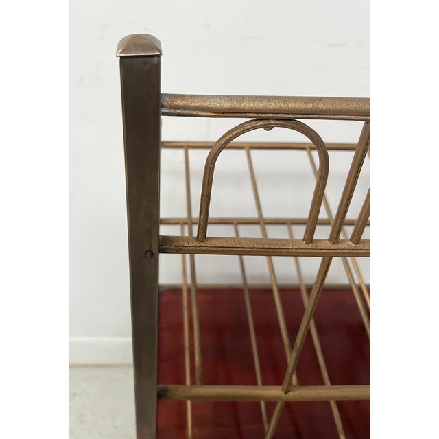 Rolling Bar in Brass and Gilded Wood For Sale - Image 12 of 15