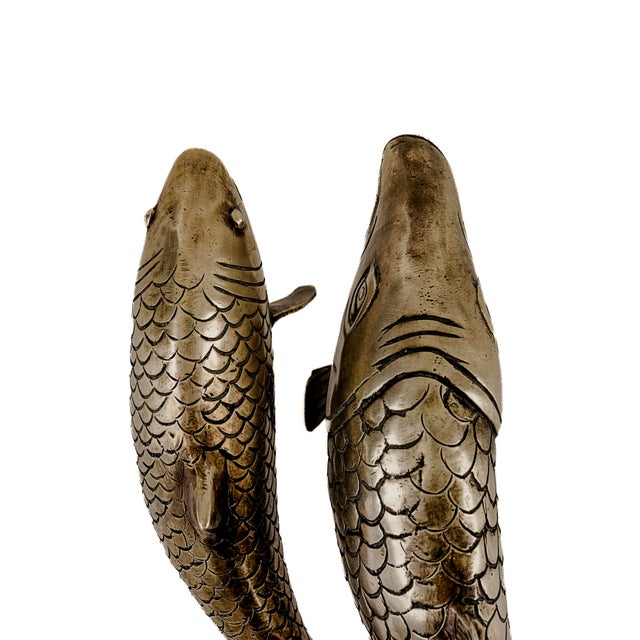 Vintage Mid-Century Modern Brass Koi Fish Figurine Set For Sale - Image 13 of 16