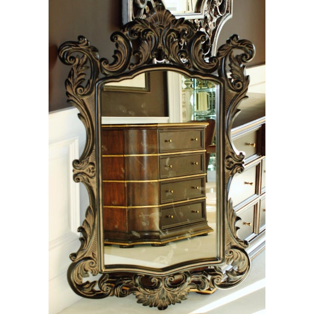 French Baroque Black Wall Mirror Chairish