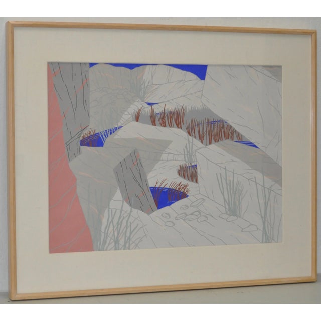 Jeffrey Long (American, 20th C.) "Indian Wells" Original Gouache Painting C.1983 For Sale In San Francisco - Image 6 of 6