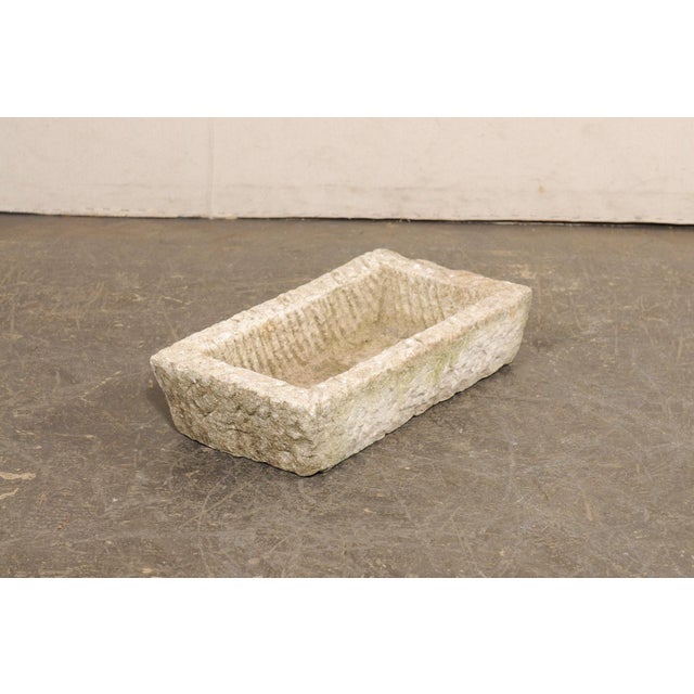19th Century Spanish Carved-Stone Rectangular Basin For Sale - Image 4 of 10