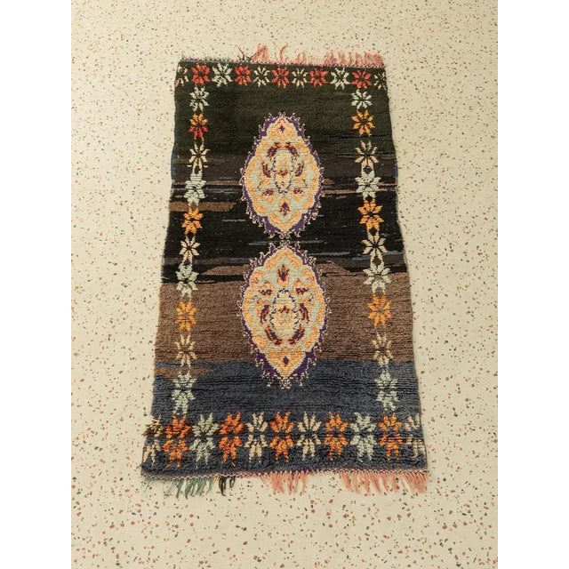 Mid-Century Modern Vintage Azilal Berber Carpet For Sale - Image 3 of 9