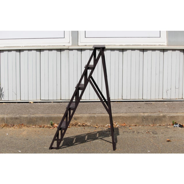 Vintage Foldable Wood Ladder, 1950s For Sale - Image 4 of 17