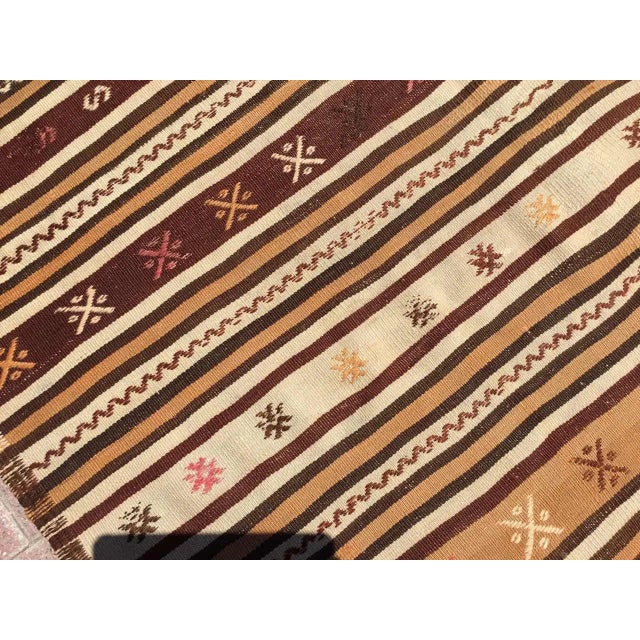 Brown 1960s Earth Toned Kilim Rug - 55" X 77" For Sale - Image 8 of 10