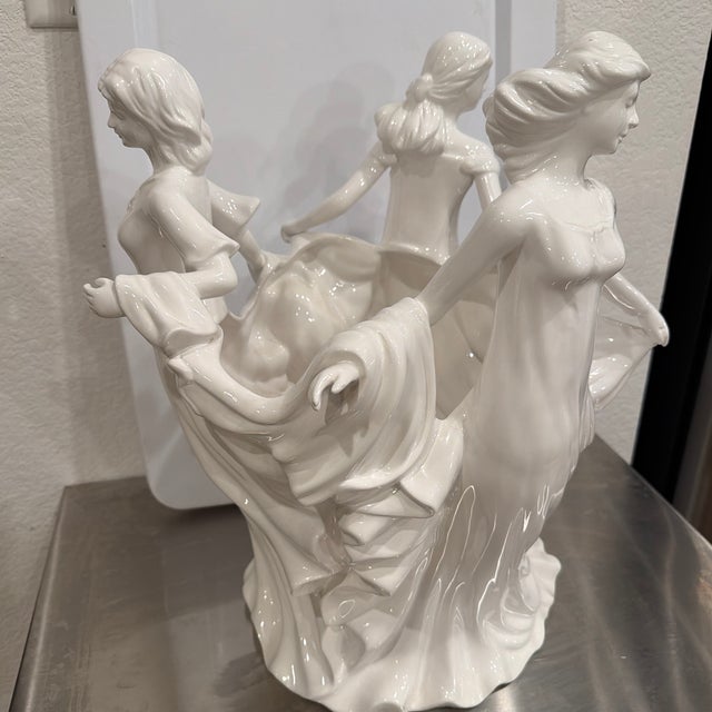 Art Nouveau Large Rare Kaldun & Bogle the Three Graces Porcelain Planter For Sale - Image 3 of 12