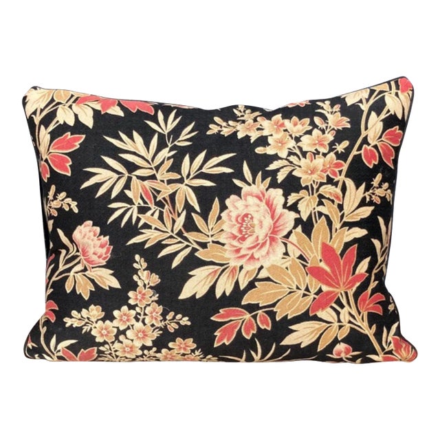 Antique French Floral Fabric Pillow For Sale