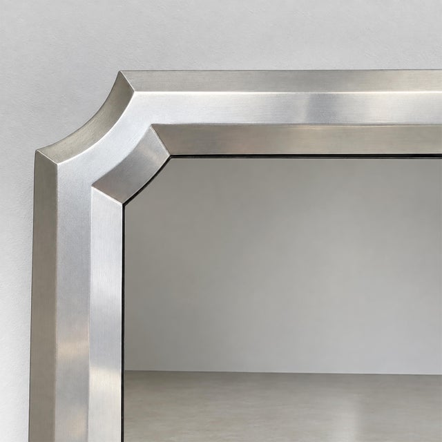 Italian Art Deco Wall Mirror in Aluminium, 1930s For Sale - Image 4 of 11