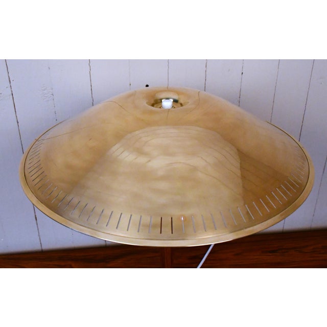 Large Swedish Modern Brass and Beech Table Lamp by Harald Notini for Böhlmarks Lampfabrik Ab, 1940s For Sale - Image 9 of 17