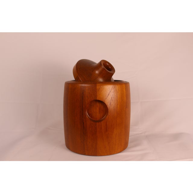 Mid-Century Modern 1960s Henning Koppel for Georg Jensen Teak Ice Bucket For Sale - Image 3 of 5