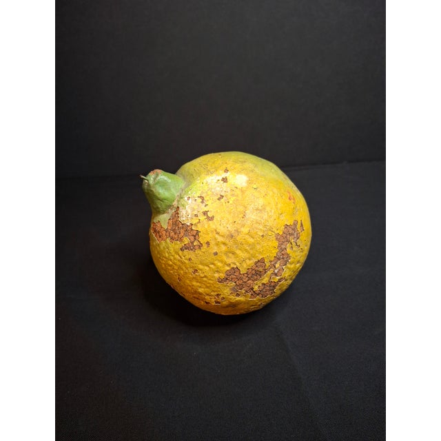 Late 19th Century Late 19th C. Redware Earthenware Lemon Fruit Coin Bank Antique Folk Art Pottery For Sale - Image 5 of 10